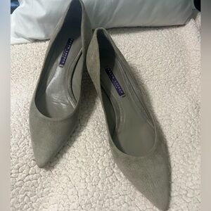 Ralph Lauren Collection Purple Label suede  heel pumps gray 9 1/2 B